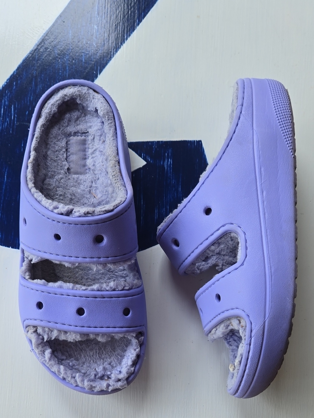 Crocs Comfort "Cozzzy" Lilac Purple Classic Slide Size 9
